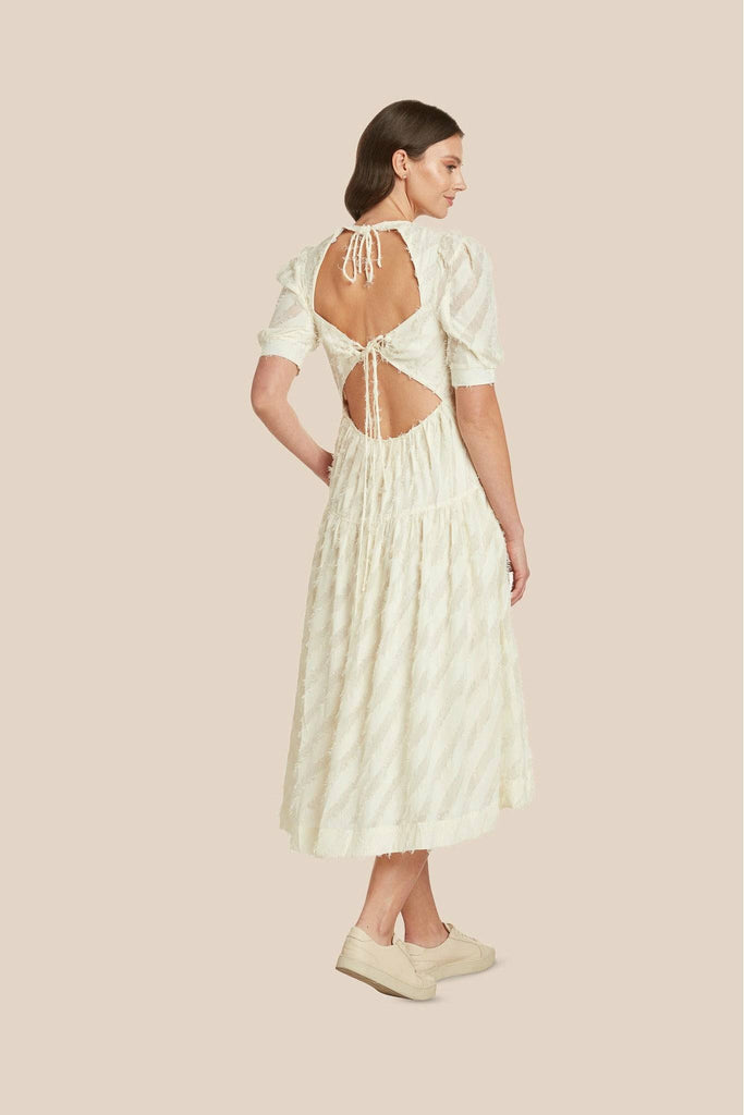 Ivory Dress with Cutout Back