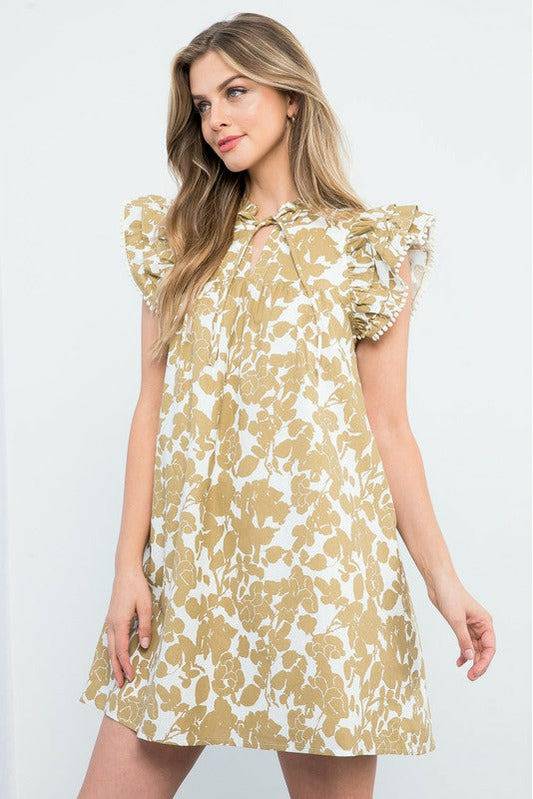 Layered Ruffle Sleeve Dress Layered Ruffle Sleeve Dress