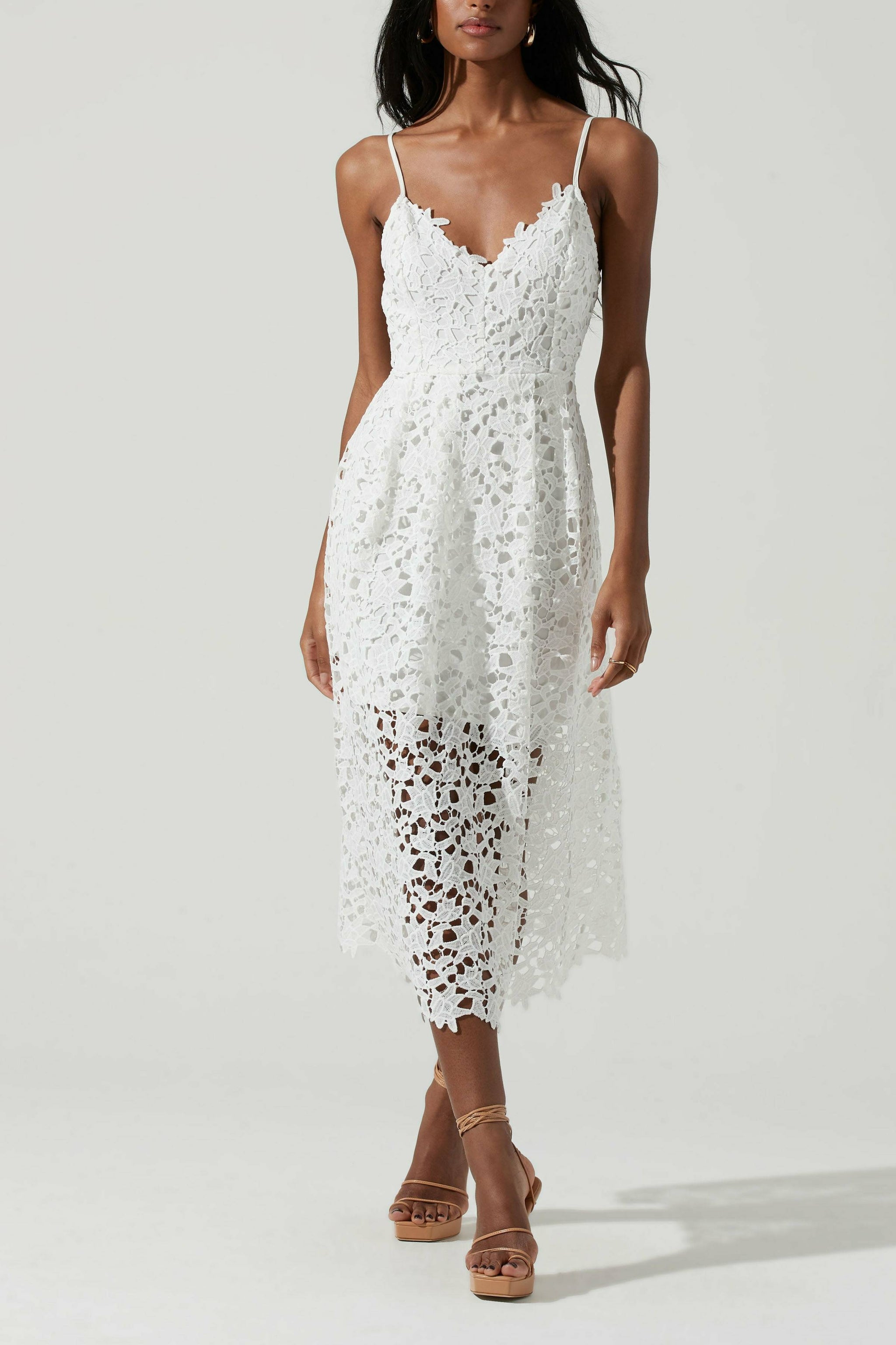 Lace a Line Midi Dress – CHAXA