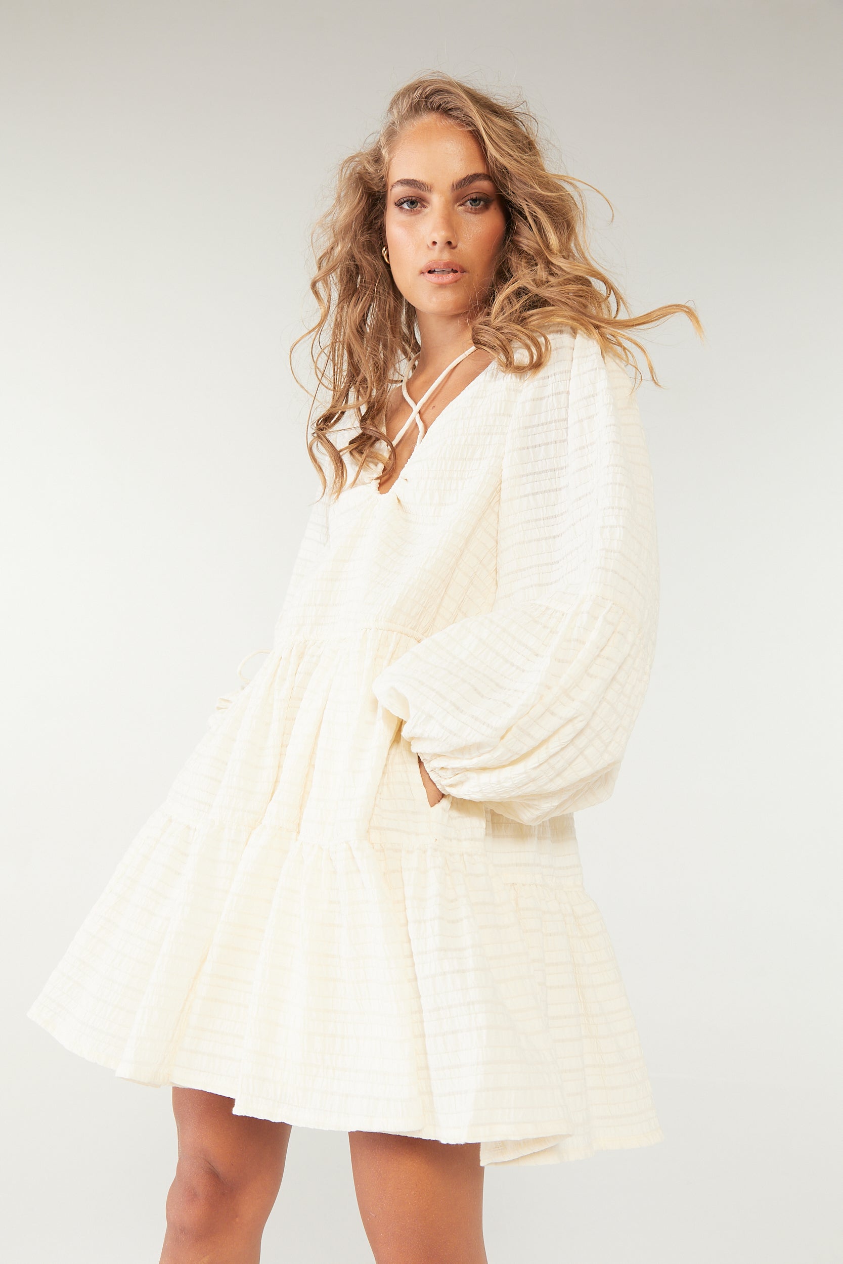 women's long sleeve smock dress Daisy Street long sleeve smock mini dress in multi floral